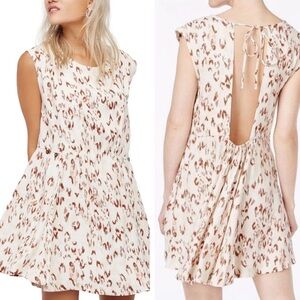 Free People Cream and Brown Backless Dress